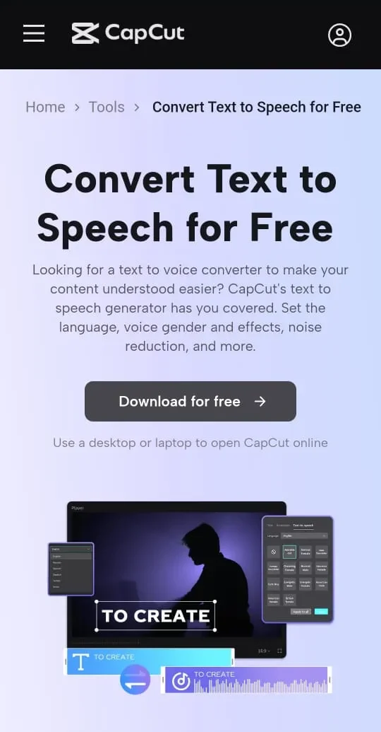 CapCut text to speech